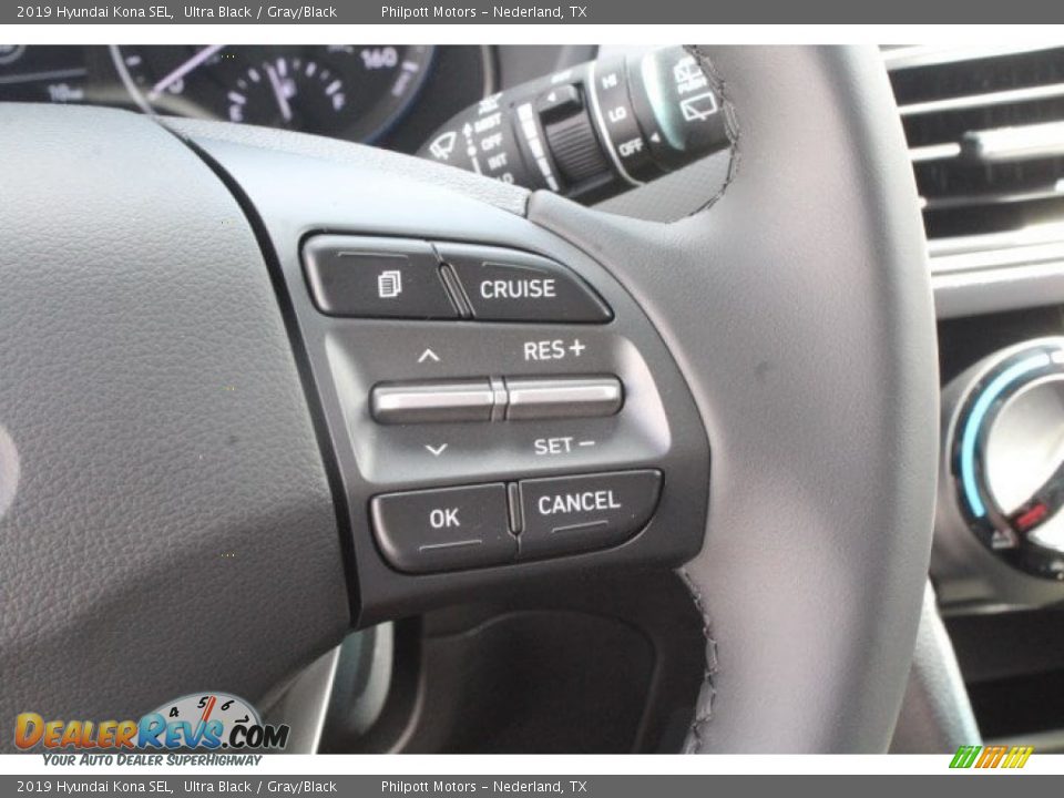 2019 Hyundai Kona SEL Ultra Black / Gray/Black Photo #16