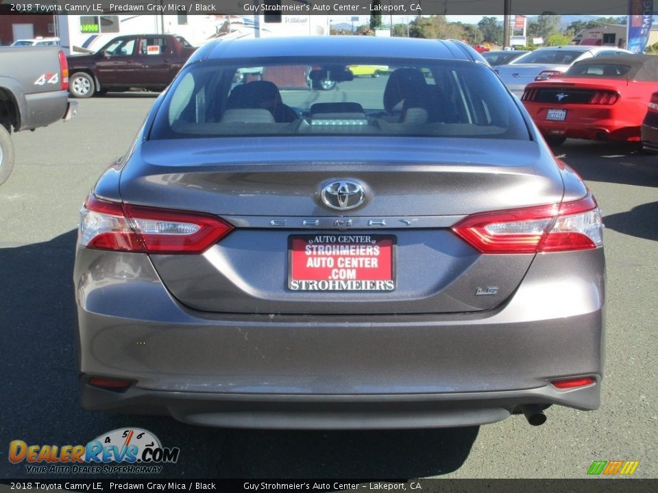 2018 Toyota Camry LE Predawn Gray Mica / Black Photo #6