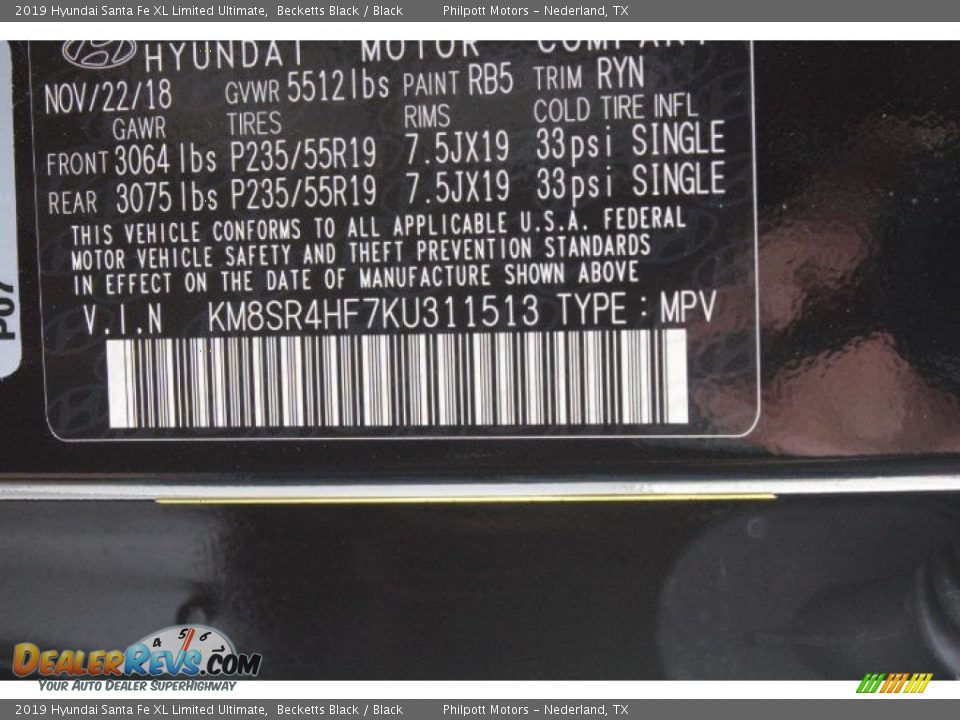 2019 Hyundai Santa Fe XL Limited Ultimate Becketts Black / Black Photo #24