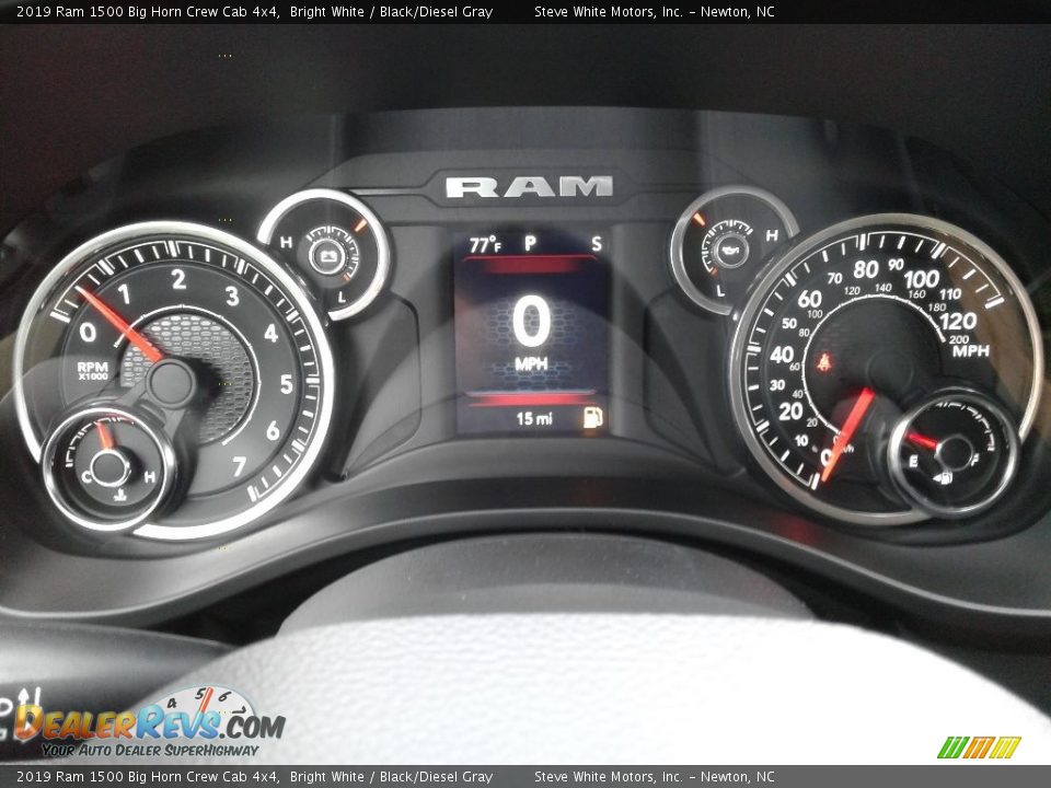 2019 Ram 1500 Big Horn Crew Cab 4x4 Bright White / Black/Diesel Gray Photo #20