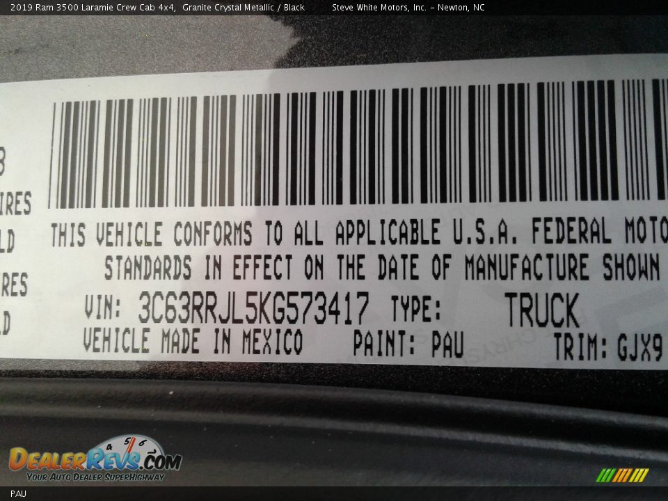 Ram Color Code PAU Granite Crystal Metallic