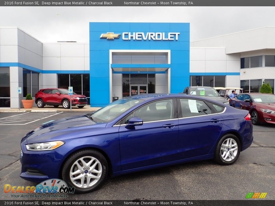 2016 Ford Fusion SE Deep Impact Blue Metallic / Charcoal Black Photo #1