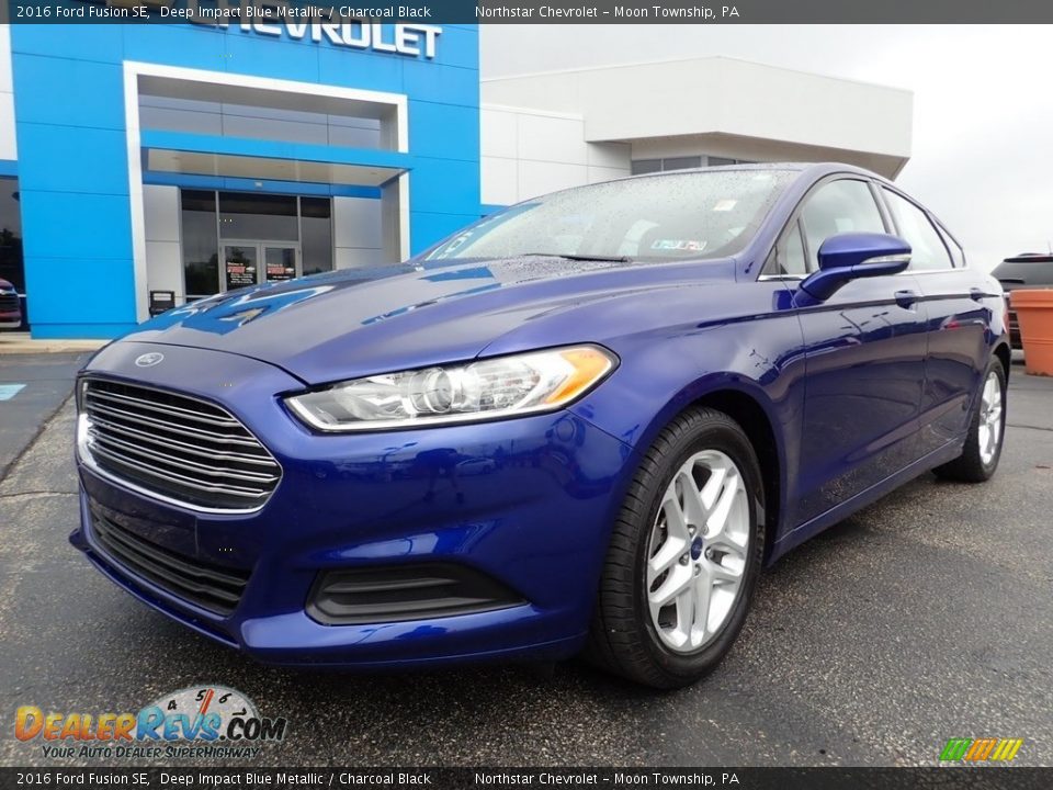 2016 Ford Fusion SE Deep Impact Blue Metallic / Charcoal Black Photo #2