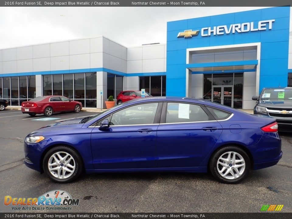 2016 Ford Fusion SE Deep Impact Blue Metallic / Charcoal Black Photo #3