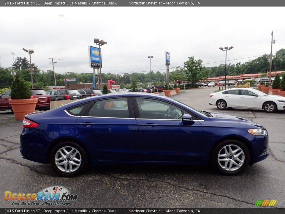 2016 Ford Fusion SE Deep Impact Blue Metallic / Charcoal Black Photo #10