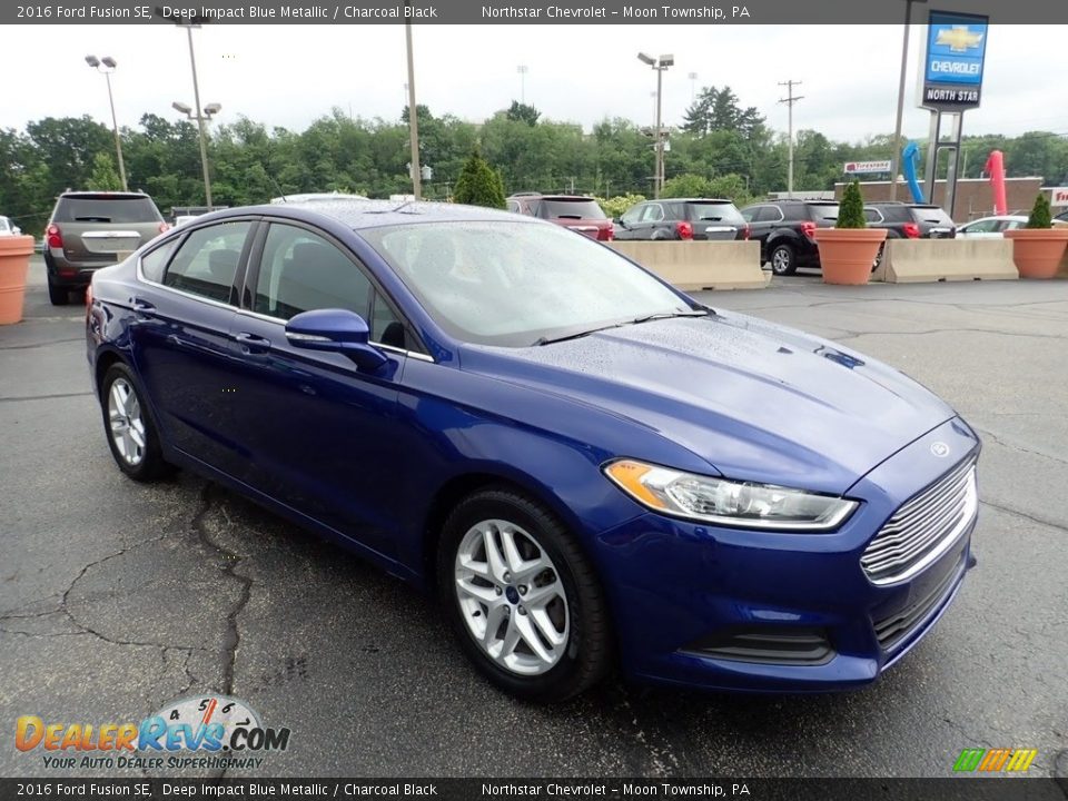 2016 Ford Fusion SE Deep Impact Blue Metallic / Charcoal Black Photo #11