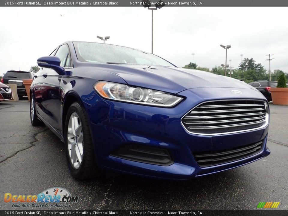 2016 Ford Fusion SE Deep Impact Blue Metallic / Charcoal Black Photo #12