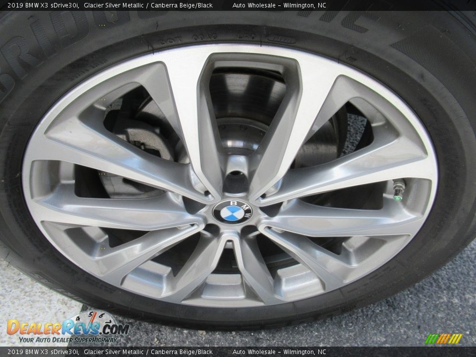 2019 BMW X3 sDrive30i Glacier Silver Metallic / Canberra Beige/Black Photo #6