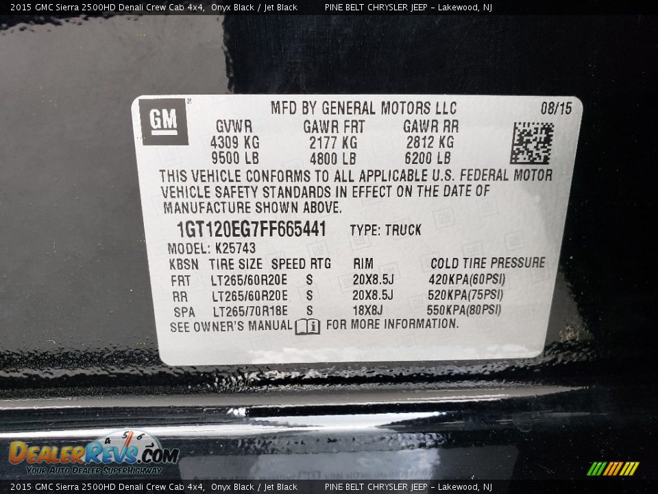 2015 GMC Sierra 2500HD Denali Crew Cab 4x4 Onyx Black / Jet Black Photo #26