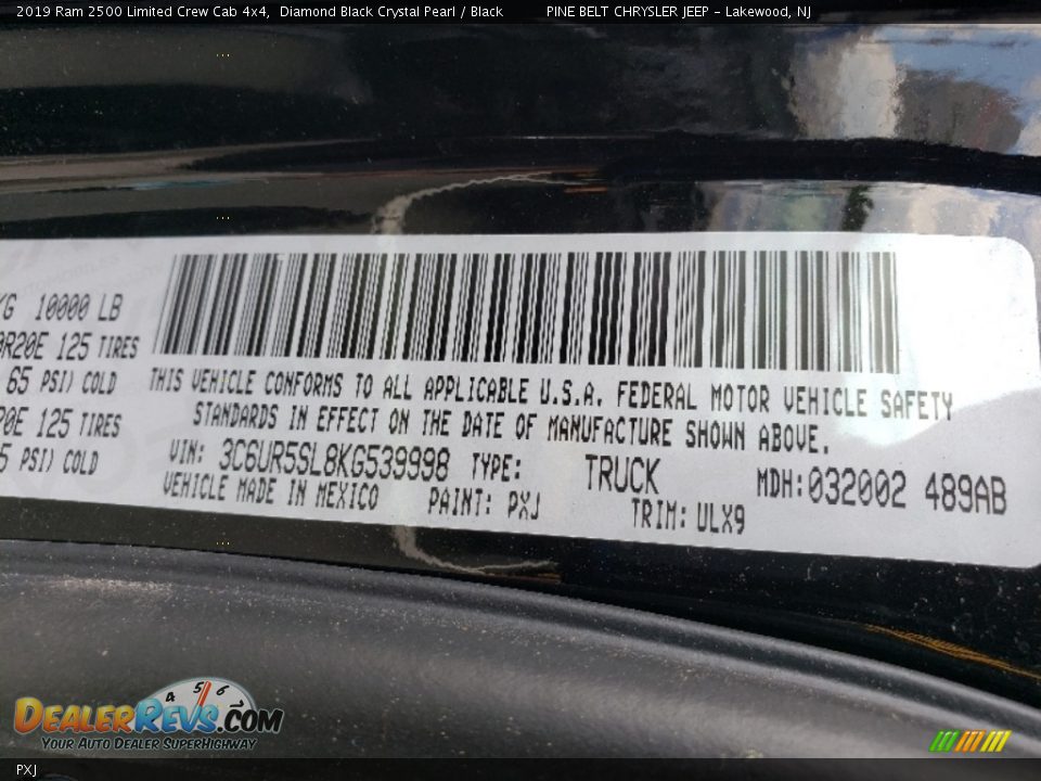 Ram Color Code PXJ Diamond Black Crystal Pearl