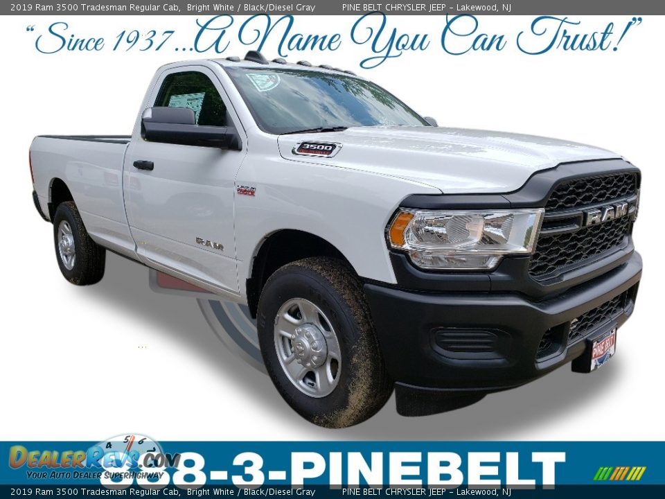 2019 Ram 3500 Tradesman Regular Cab Bright White / Black/Diesel Gray Photo #1
