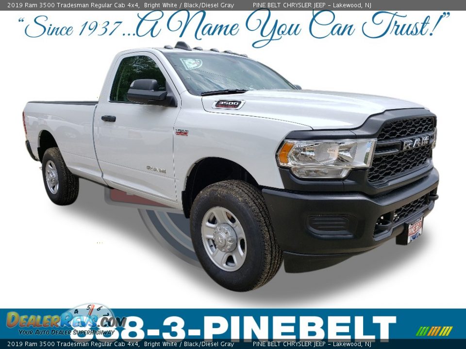 2019 Ram 3500 Tradesman Regular Cab 4x4 Bright White / Black/Diesel Gray Photo #1