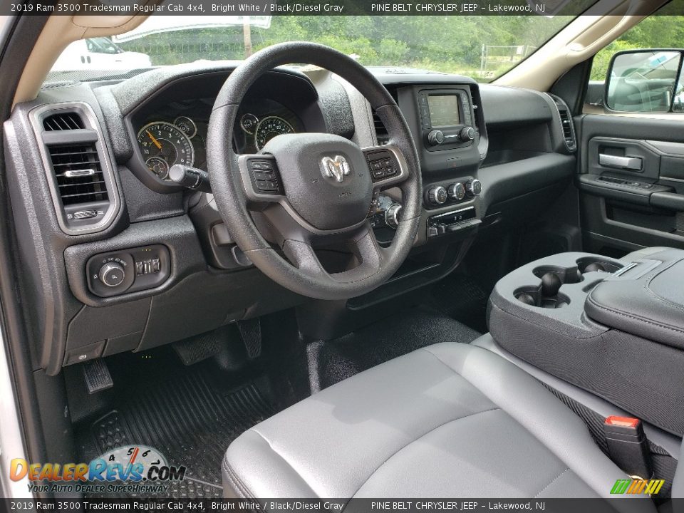 Black/Diesel Gray Interior - 2019 Ram 3500 Tradesman Regular Cab 4x4 Photo #8