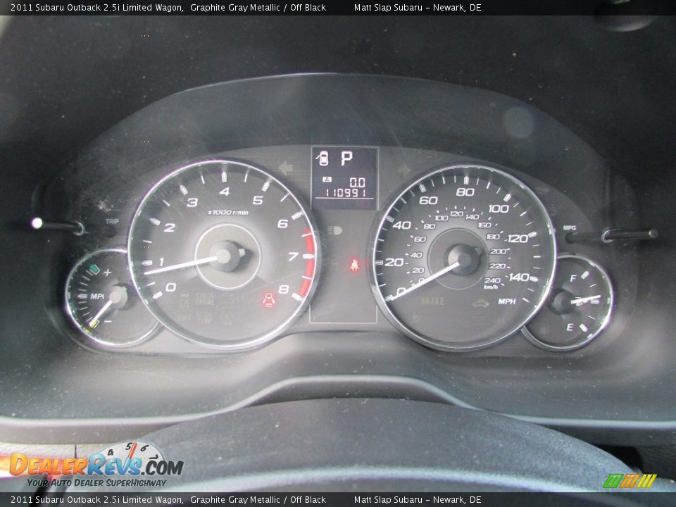 2011 Subaru Outback 2.5i Limited Wagon Graphite Gray Metallic / Off Black Photo #28