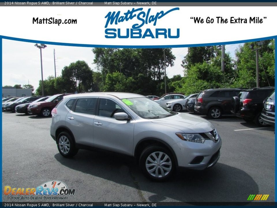 2014 Nissan Rogue S AWD Brilliant Silver / Charcoal Photo #1