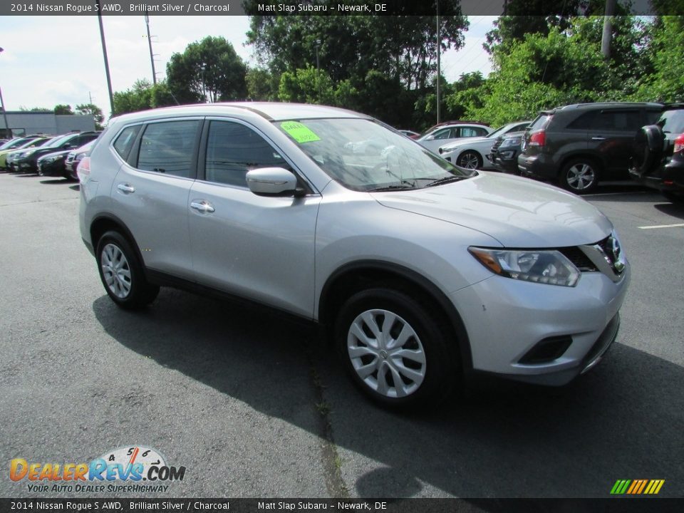 2014 Nissan Rogue S AWD Brilliant Silver / Charcoal Photo #4