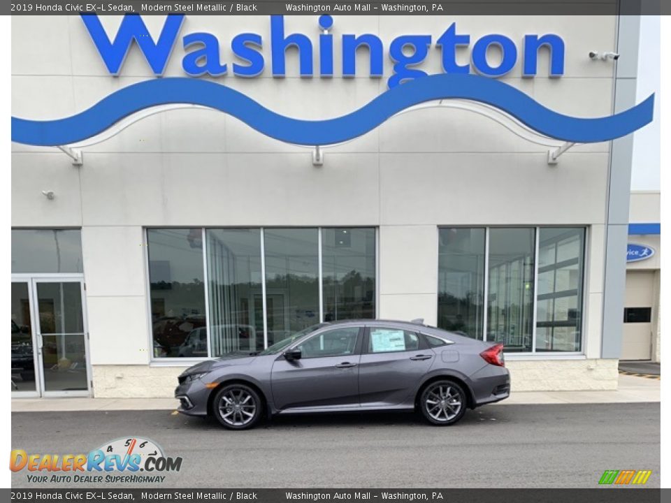 2019 Honda Civic EX-L Sedan Modern Steel Metallic / Black Photo #1