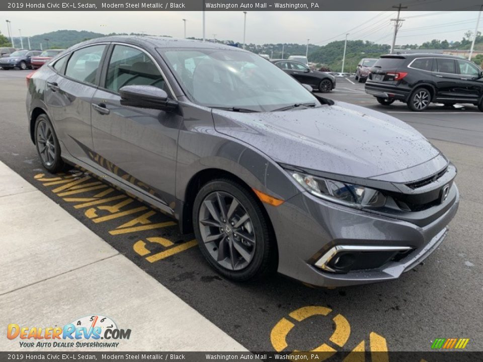 Modern Steel Metallic 2019 Honda Civic EX-L Sedan Photo #4