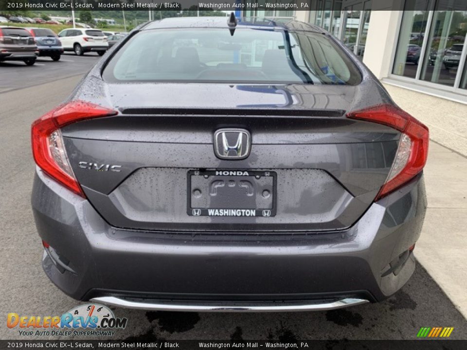 2019 Honda Civic EX-L Sedan Modern Steel Metallic / Black Photo #6
