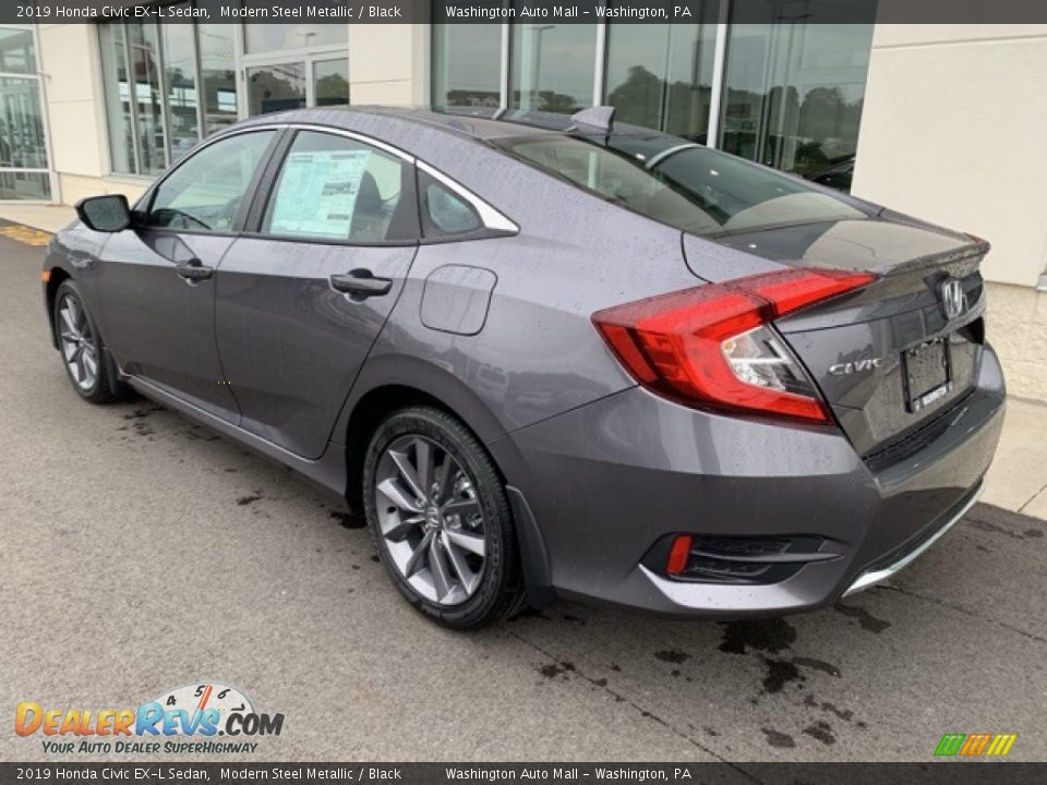 2019 Honda Civic EX-L Sedan Modern Steel Metallic / Black Photo #7