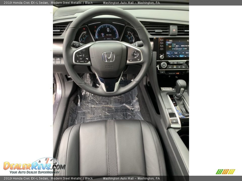 2019 Honda Civic EX-L Sedan Modern Steel Metallic / Black Photo #13
