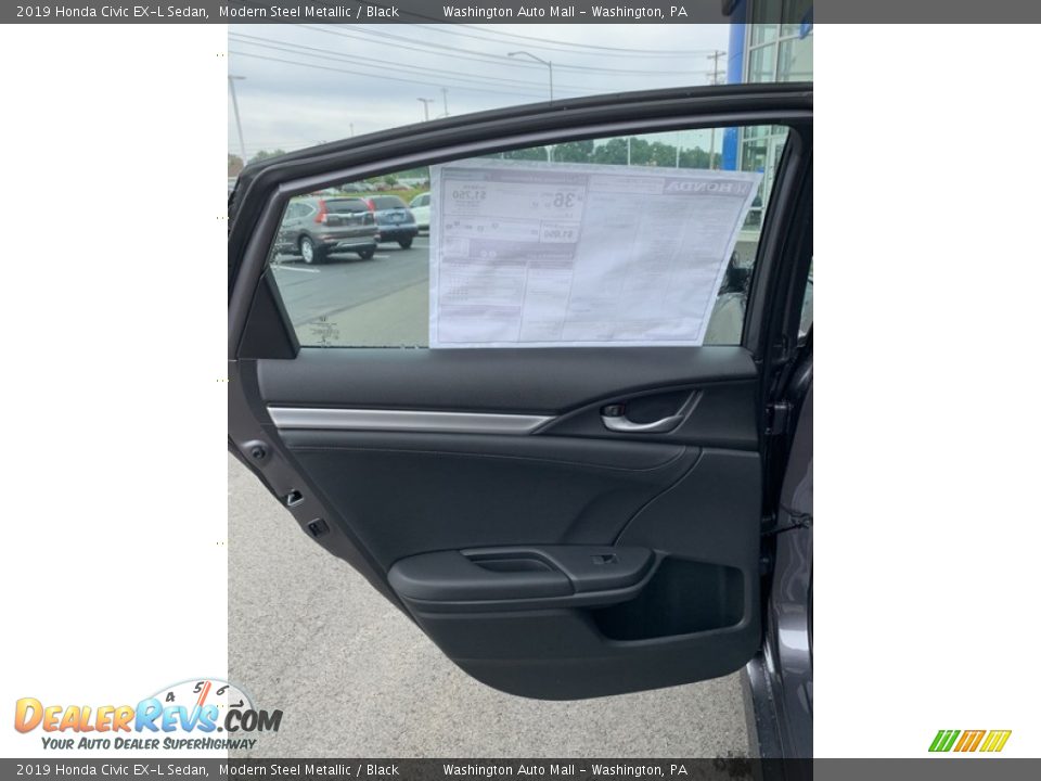 2019 Honda Civic EX-L Sedan Modern Steel Metallic / Black Photo #16