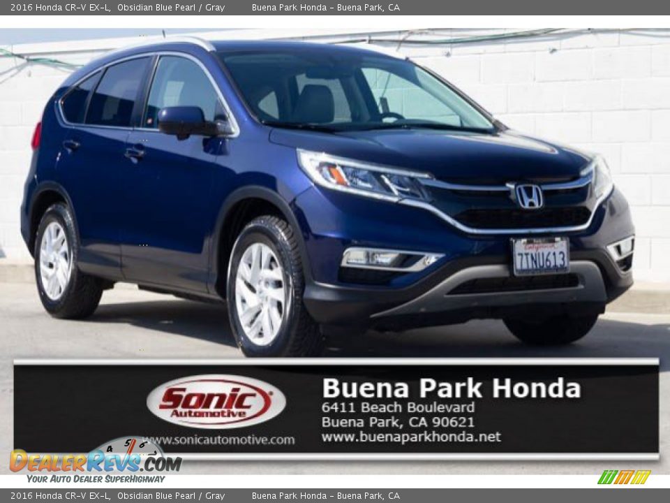 2016 Honda CR-V EX-L Obsidian Blue Pearl / Gray Photo #1