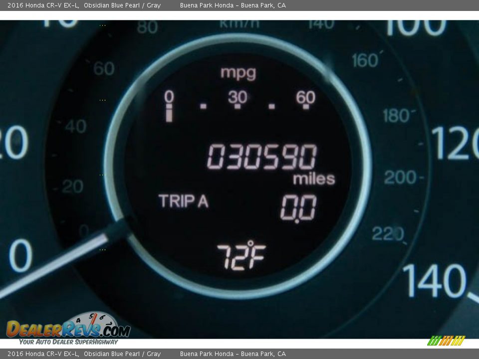 2016 Honda CR-V EX-L Obsidian Blue Pearl / Gray Photo #6