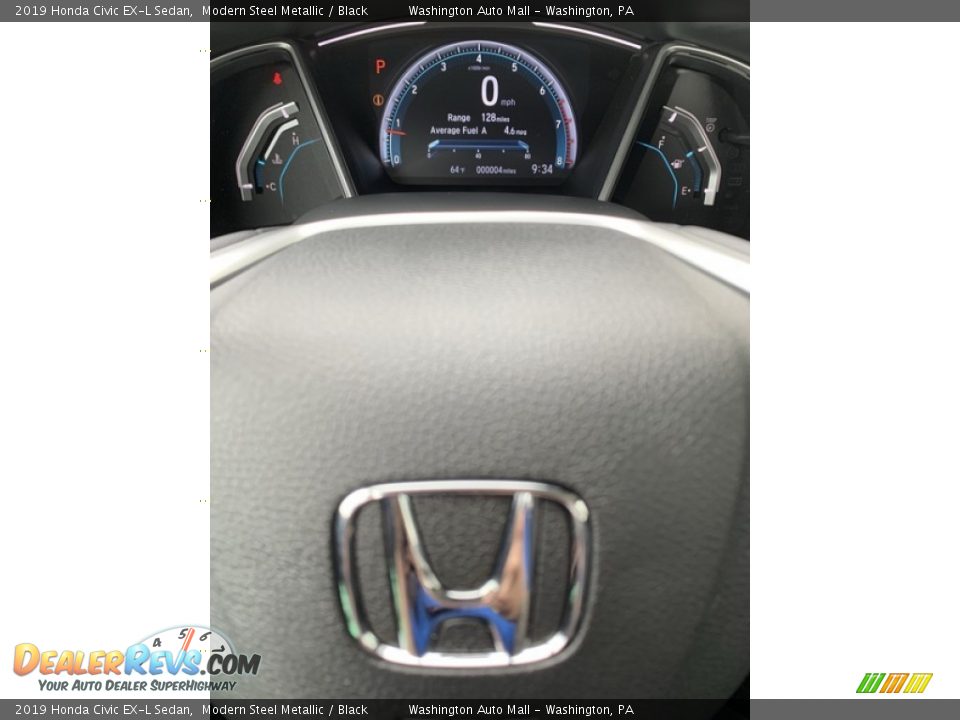 2019 Honda Civic EX-L Sedan Modern Steel Metallic / Black Photo #30