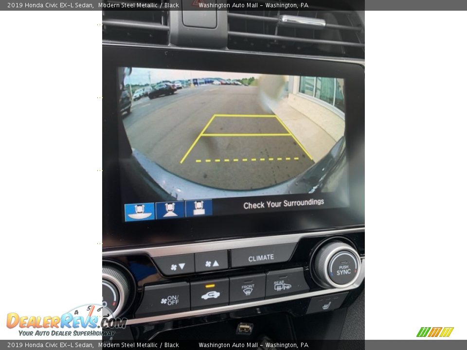 2019 Honda Civic EX-L Sedan Modern Steel Metallic / Black Photo #32