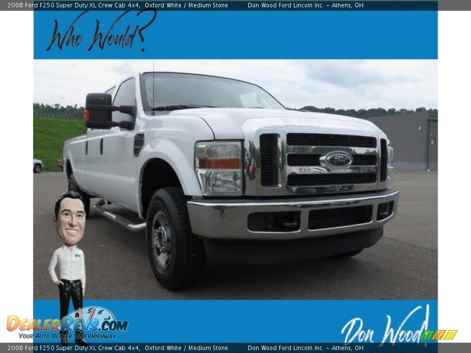 2008 Ford F250 Super Duty XL Crew Cab 4x4 Oxford White / Medium Stone Photo #1