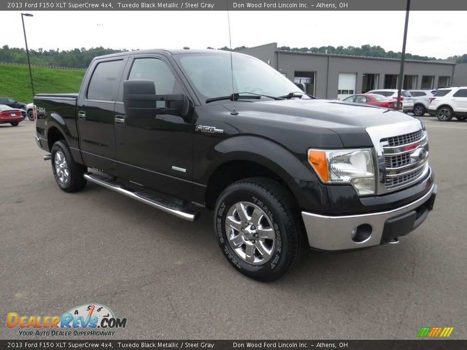 2013 Ford F150 XLT SuperCrew 4x4 Tuxedo Black Metallic / Steel Gray Photo #2