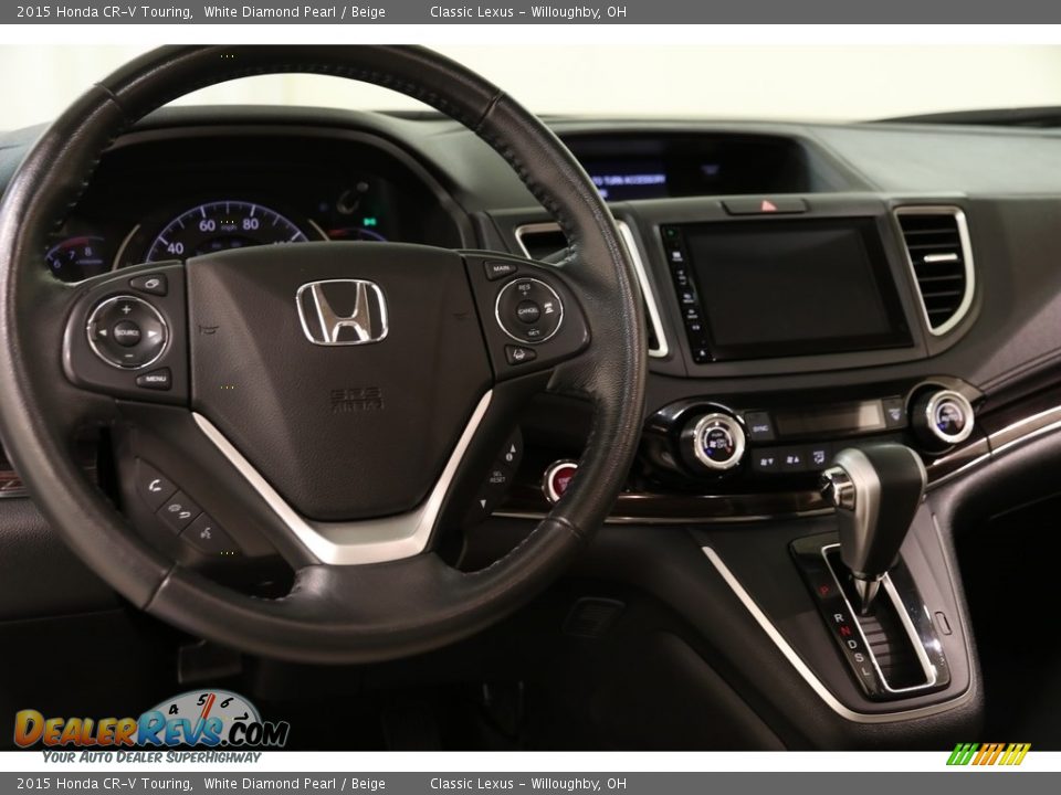 2015 Honda CR-V Touring White Diamond Pearl / Beige Photo #7