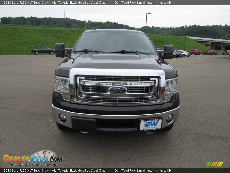 2013 Ford F150 XLT SuperCrew 4x4 Tuxedo Black Metallic / Steel Gray Photo #4