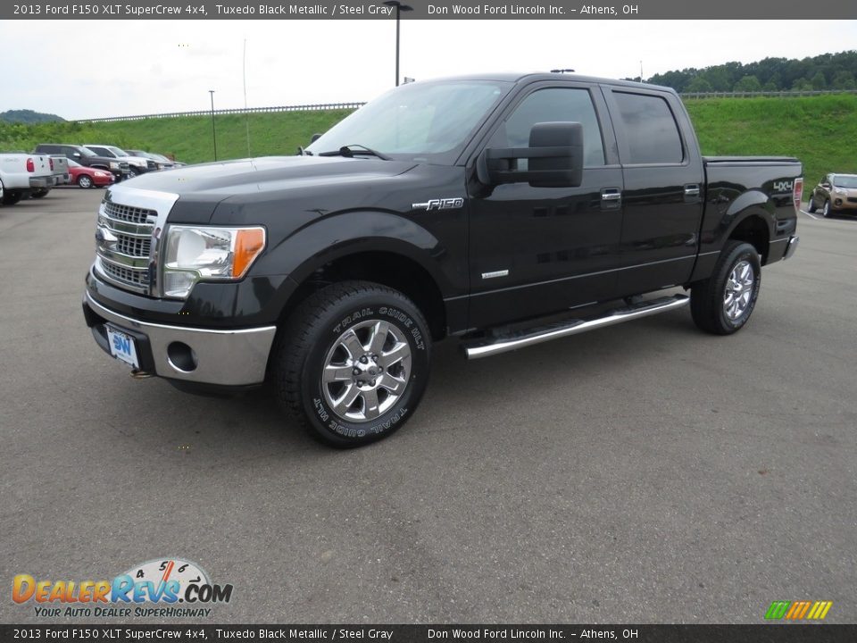 2013 Ford F150 XLT SuperCrew 4x4 Tuxedo Black Metallic / Steel Gray Photo #7