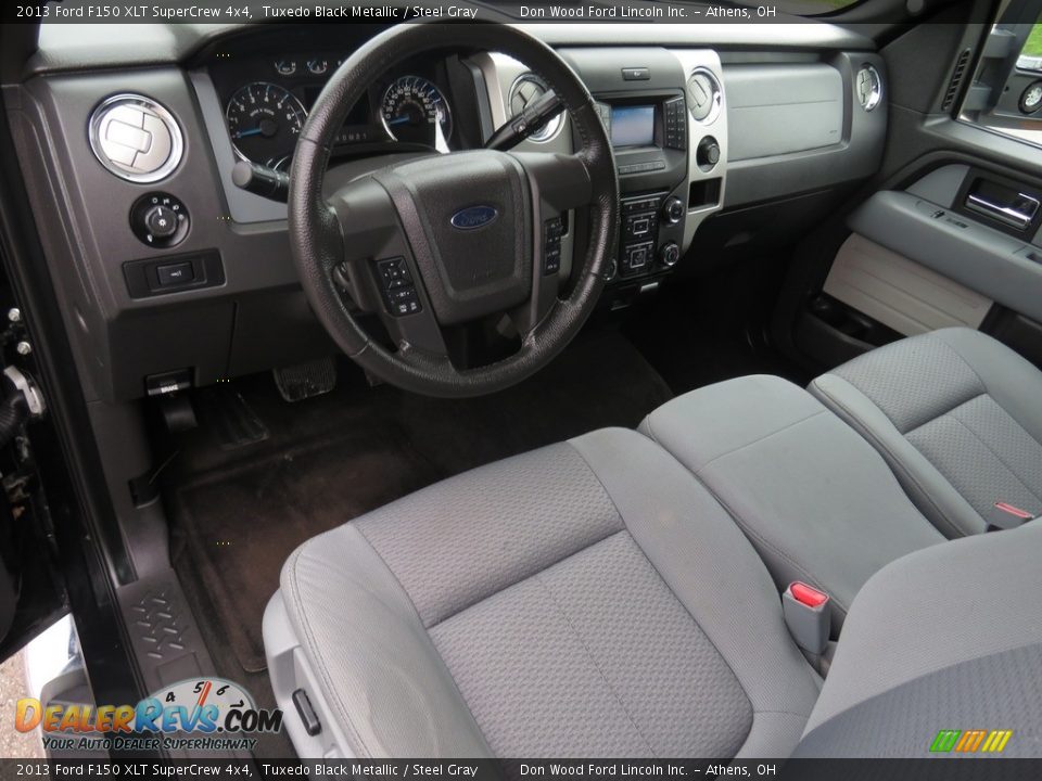 2013 Ford F150 XLT SuperCrew 4x4 Tuxedo Black Metallic / Steel Gray Photo #21
