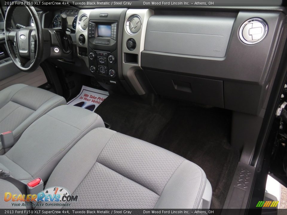 2013 Ford F150 XLT SuperCrew 4x4 Tuxedo Black Metallic / Steel Gray Photo #29