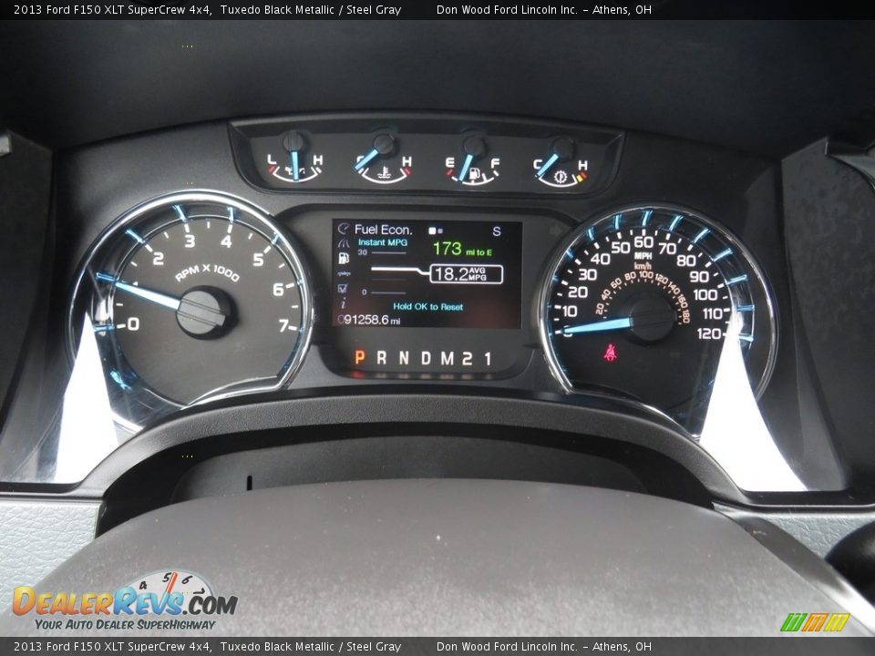 2013 Ford F150 XLT SuperCrew 4x4 Tuxedo Black Metallic / Steel Gray Photo #30