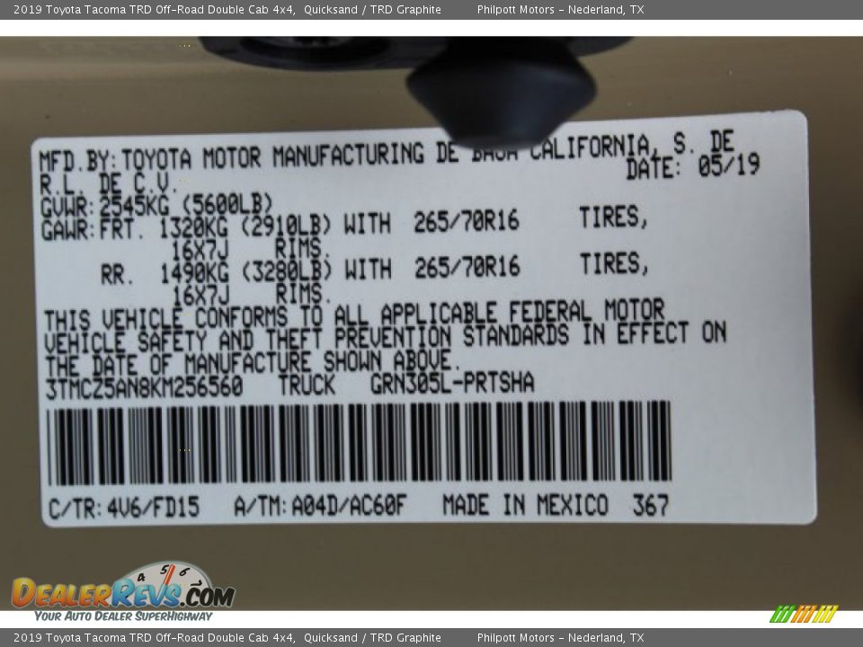 2019 Toyota Tacoma TRD Off-Road Double Cab 4x4 Quicksand / TRD Graphite Photo #23