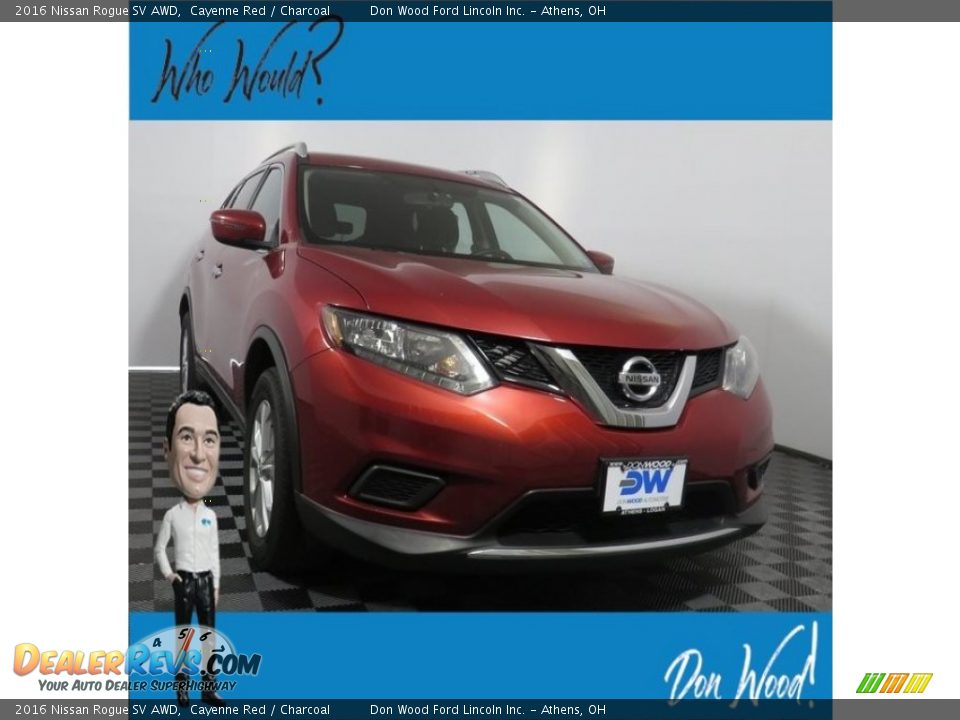 2016 Nissan Rogue SV AWD Cayenne Red / Charcoal Photo #1