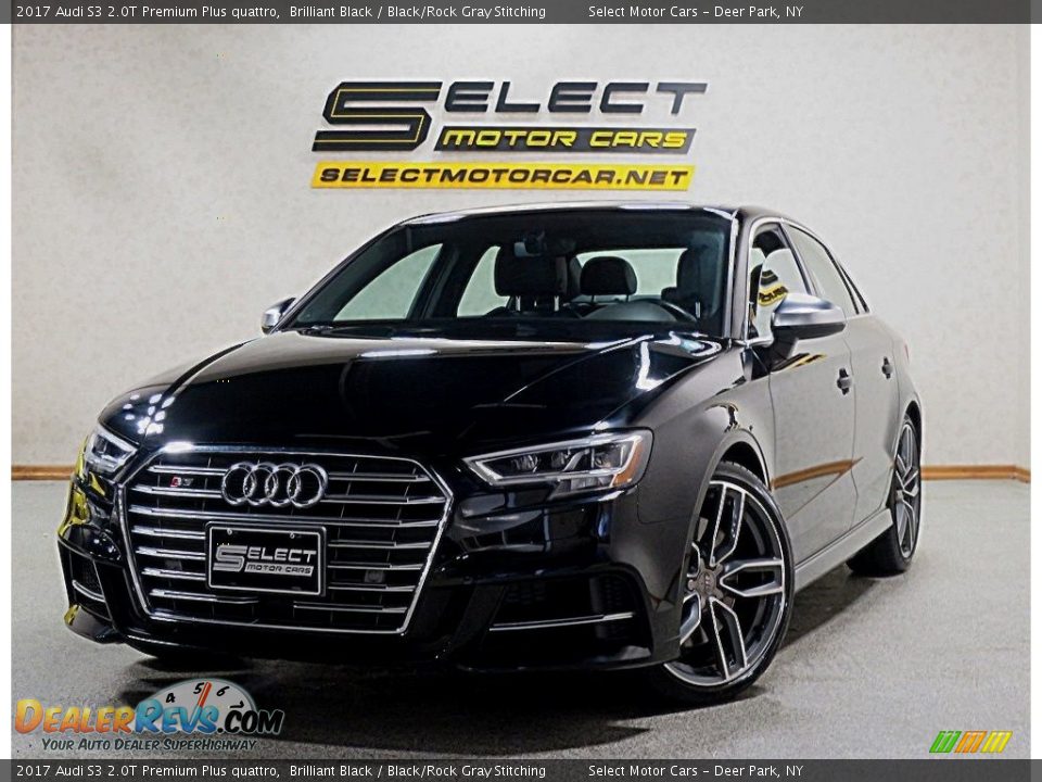 2017 Audi S3 2.0T Premium Plus quattro Brilliant Black / Black/Rock Gray Stitching Photo #1