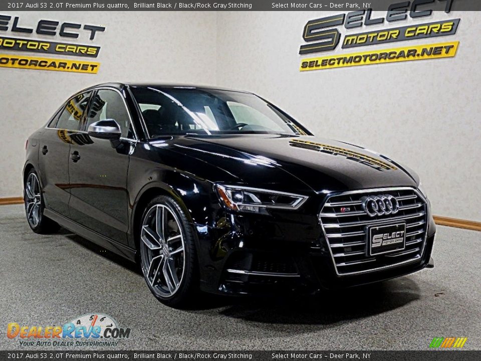 2017 Audi S3 2.0T Premium Plus quattro Brilliant Black / Black/Rock Gray Stitching Photo #3