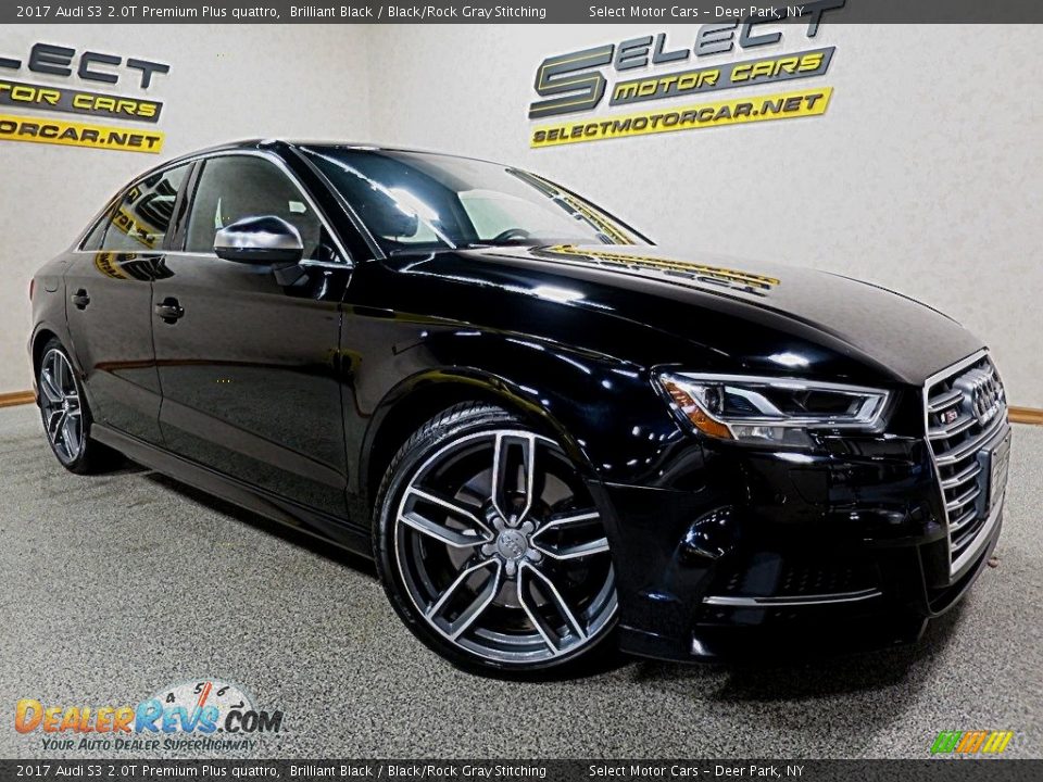 2017 Audi S3 2.0T Premium Plus quattro Brilliant Black / Black/Rock Gray Stitching Photo #8