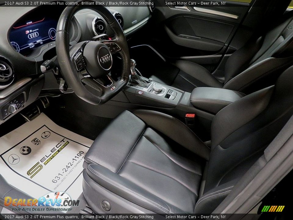 2017 Audi S3 2.0T Premium Plus quattro Brilliant Black / Black/Rock Gray Stitching Photo #12