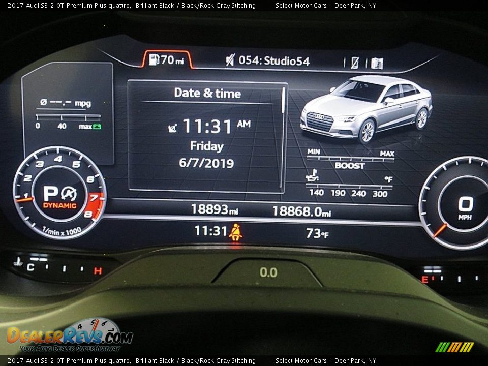 2017 Audi S3 2.0T Premium Plus quattro Brilliant Black / Black/Rock Gray Stitching Photo #24