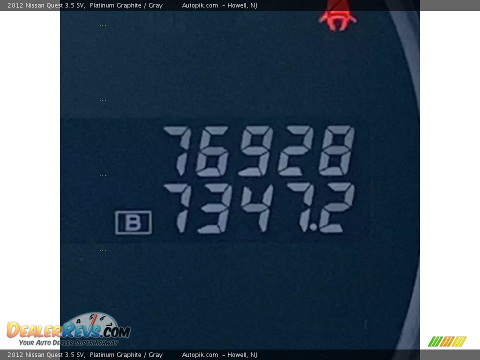 2012 Nissan Quest 3.5 SV Platinum Graphite / Gray Photo #15