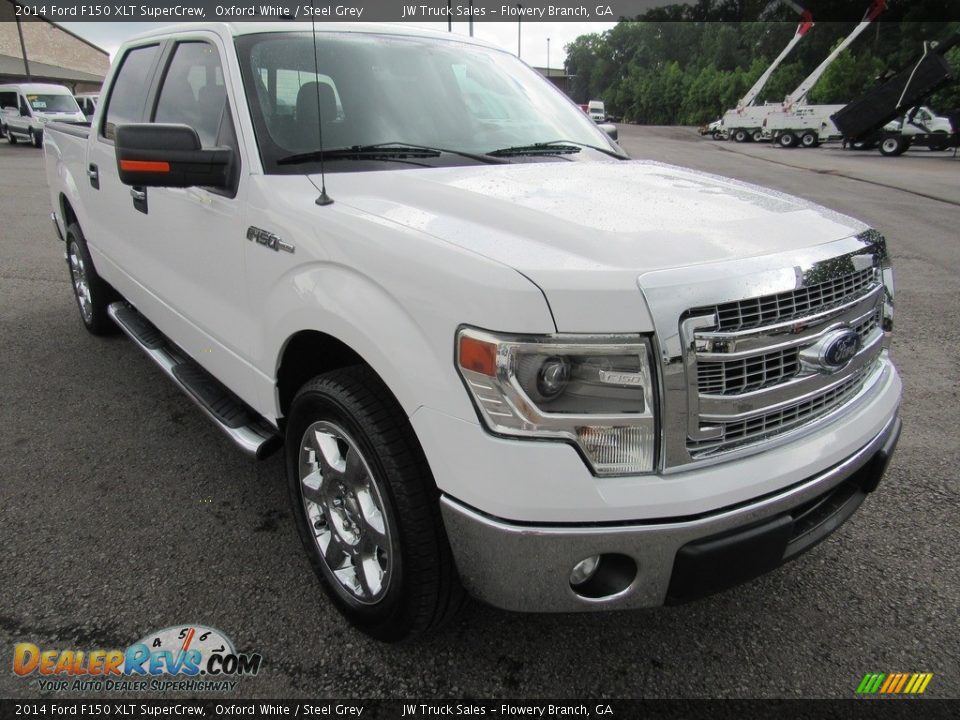 2014 Ford F150 XLT SuperCrew Oxford White / Steel Grey Photo #7