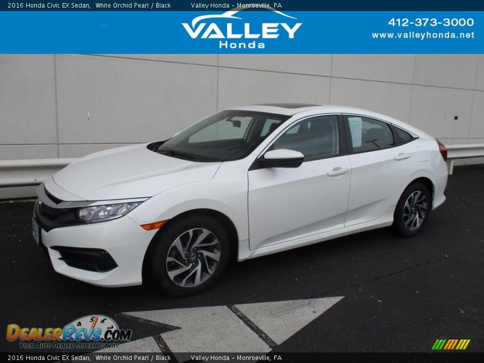 2016 Honda Civic EX Sedan White Orchid Pearl / Black Photo #1