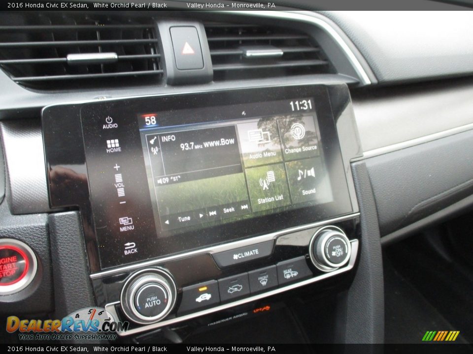 2016 Honda Civic EX Sedan White Orchid Pearl / Black Photo #16