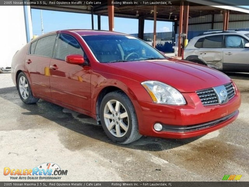 2005 Nissan Maxima 3.5 SL Red Opulence Metallic / Cafe Latte Photo #1